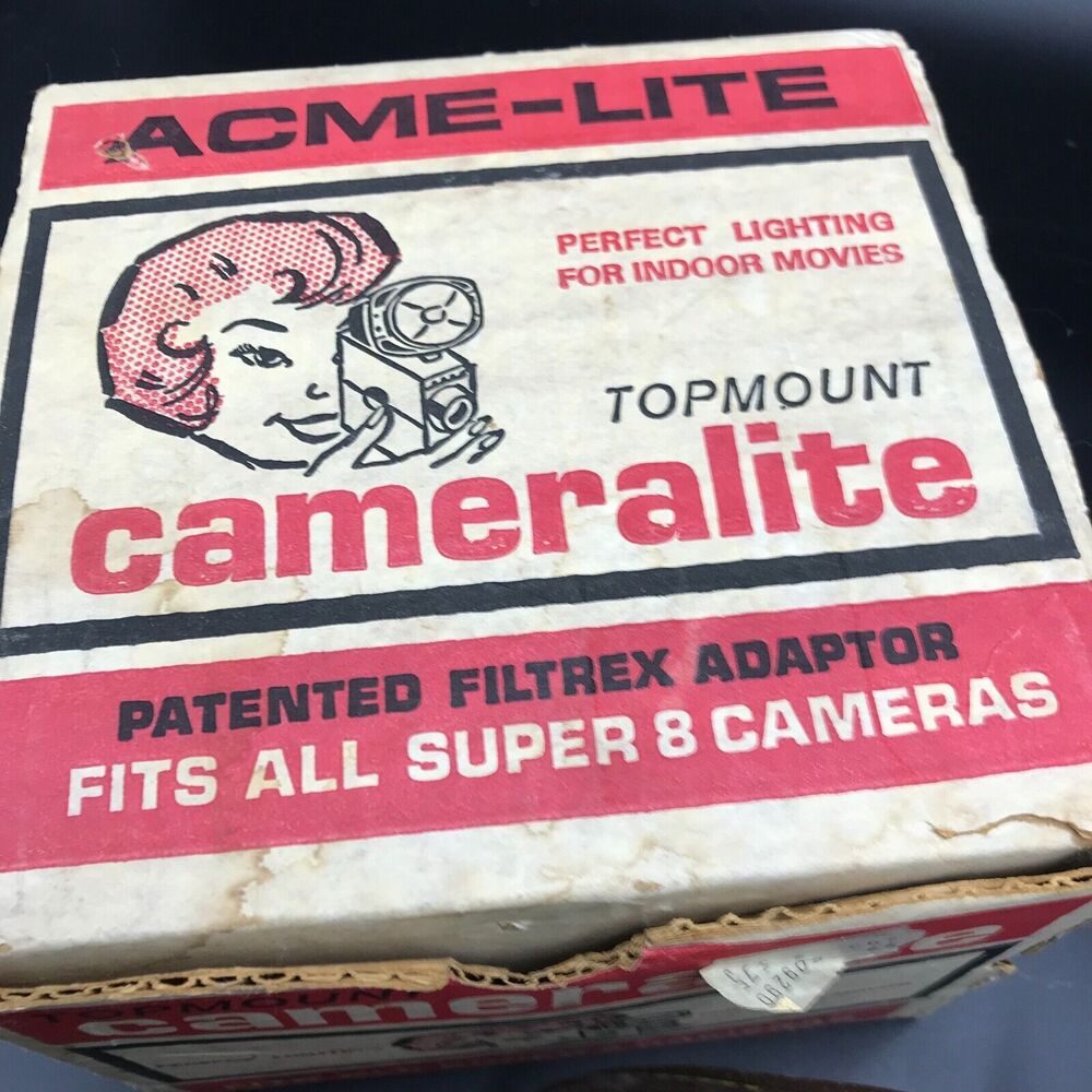 Vintage Topmount Cameralite 91 Acme Lite Movie Camera Light For Super 8 Cameras